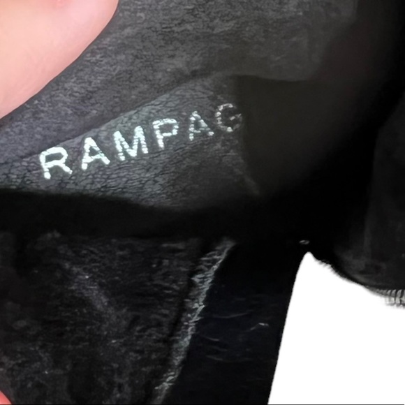 Rampage Floral Embroidered Black Velvety Sock Chunky Heel Boots - Picture 8 of 9